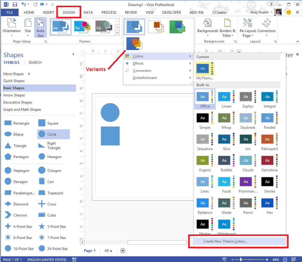 How do I create a new theme in Visio 2013? - Microsoft Q&A