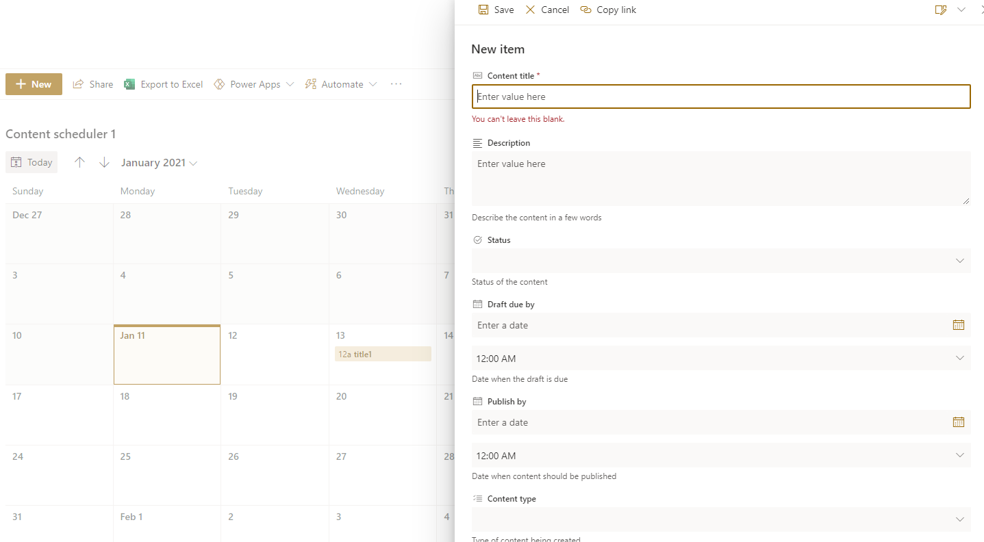 New calendar view - newform.aspx is still a classic form - Microsoft Q&A