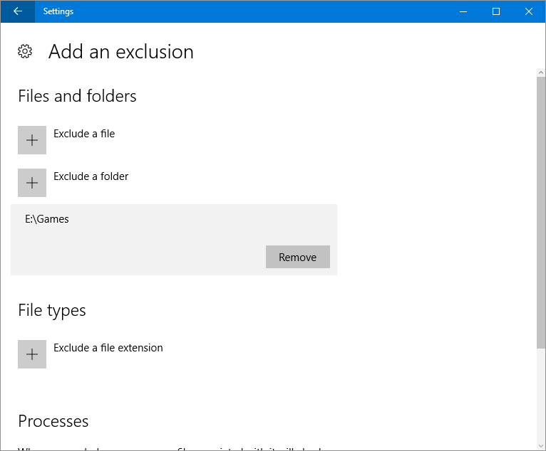 How do I REVERSE exclusions from Windows 10 settings? - Microsoft Q&A