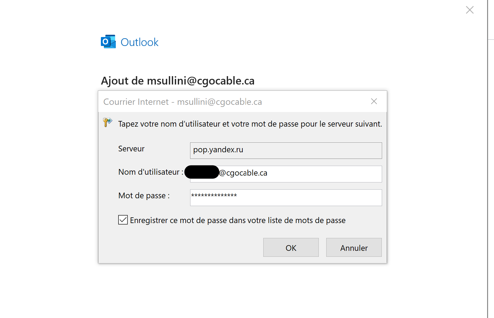 Server pop and smtp parameters keeps coming back, even when I correct ...