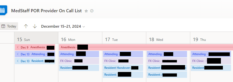 Need to export a list that we use with a calendar view and somehow