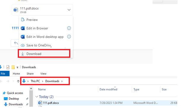 How to change default download folder in Outlook version 1.2023 