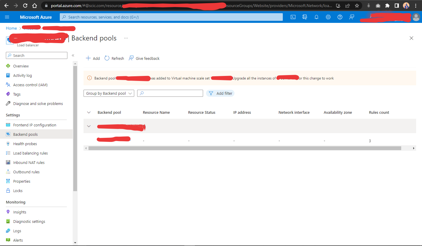 Can't add vmss to azure load balancer backend pool Microsoft Q&A