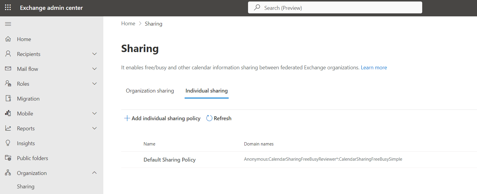 Set as default for all users' calendars to be shared with all users ...