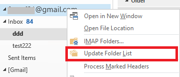 update folder list