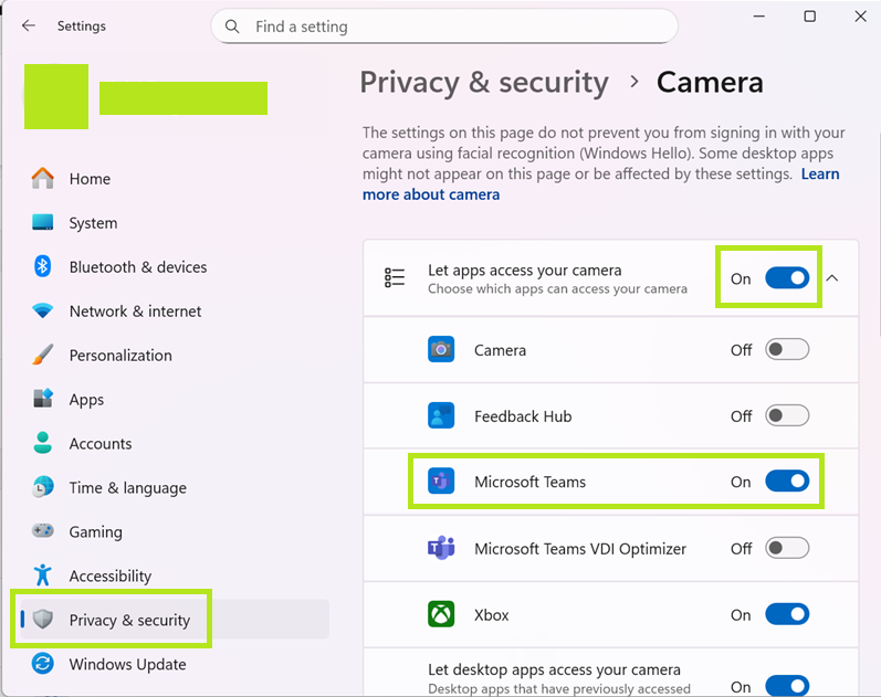 how to turn on webcam in Teams? - Microsoft Q&A