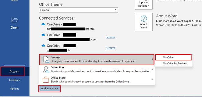 How can I add my personal One-Drive account under my business to my ...
