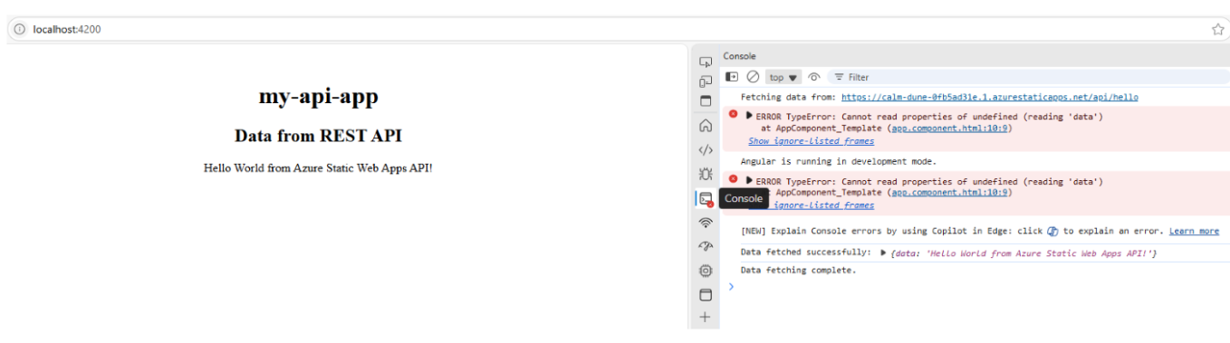 Azure static web app api not working due to cors - Microsoft Q&A