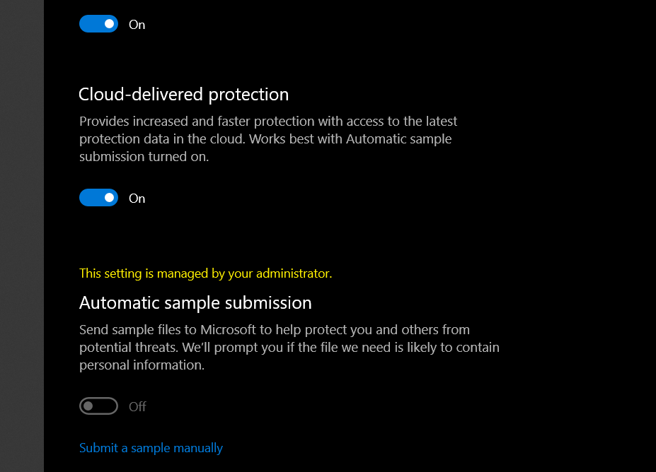Automatic Sample submission - Microsoft Q&A