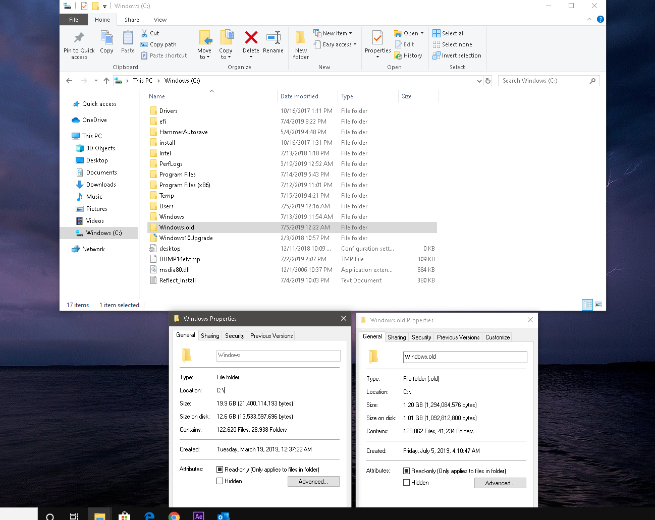 Windows.old is smaller than Windows - Microsoft Q&A