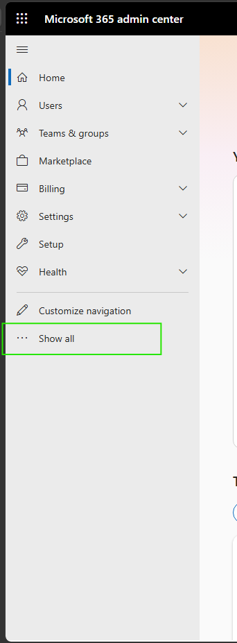 Copilot features not visible in Microsoft 365 admin center despite ...