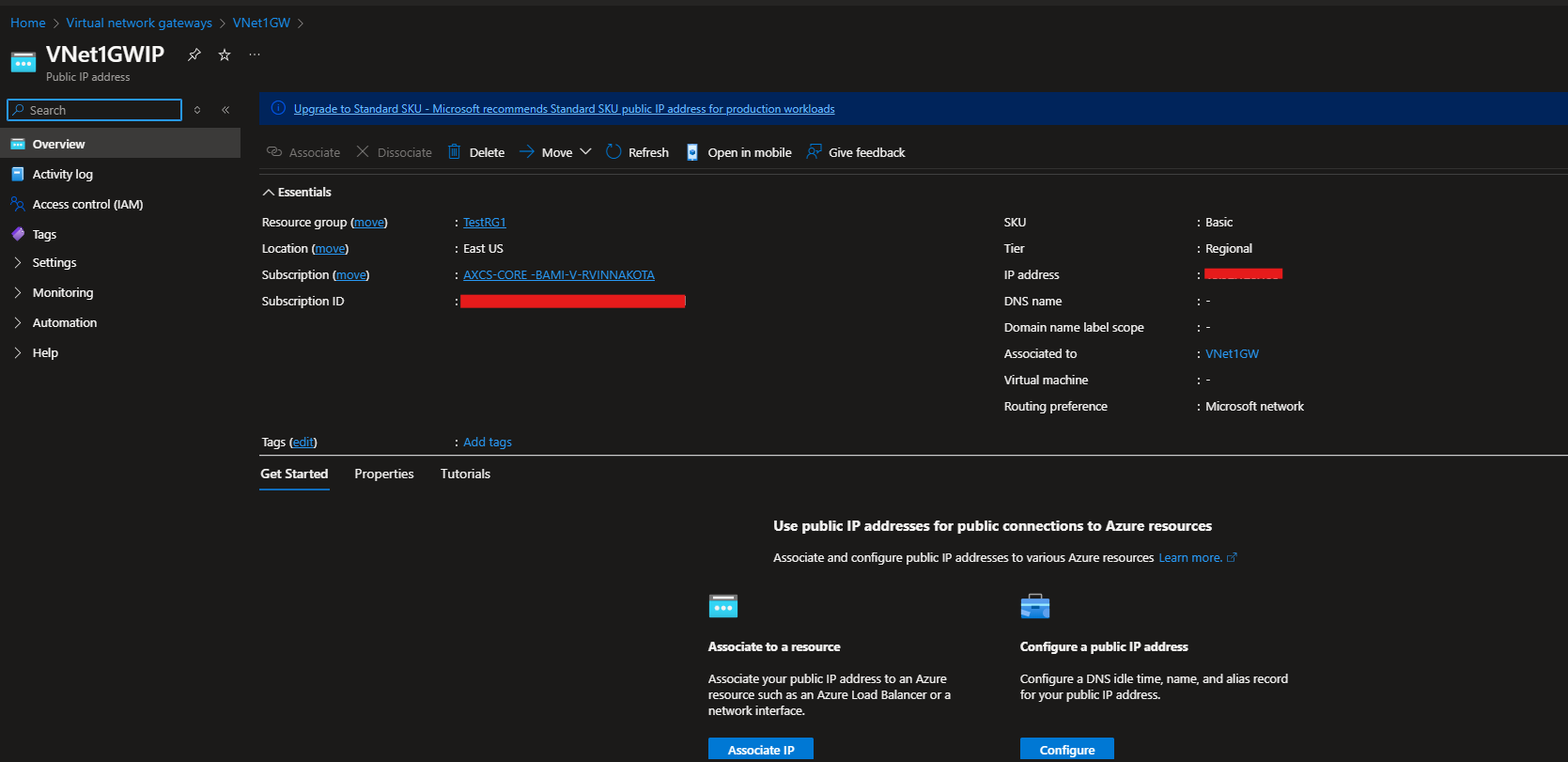 Upgrade to Standard SKU public IP address - Microsoft Q&A