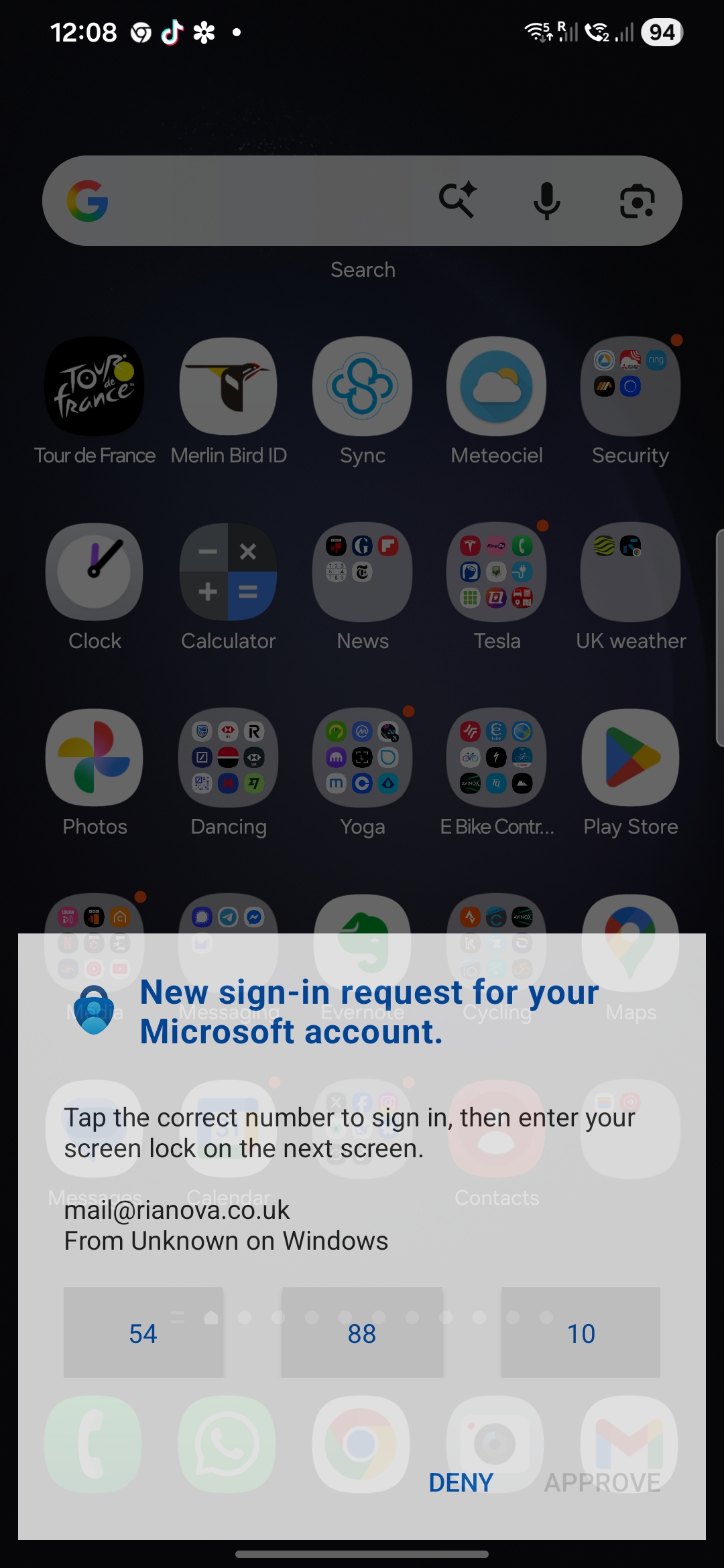 I receive repeated notifications to my Android phone seeking to sign in ...