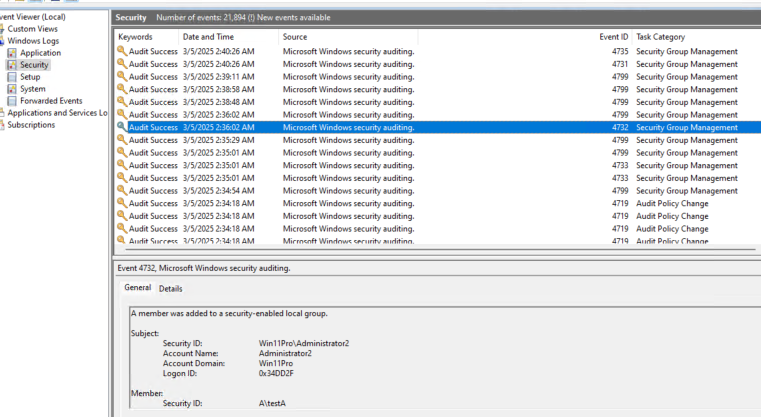 No Windows security event is generated for adding a user account to ...
