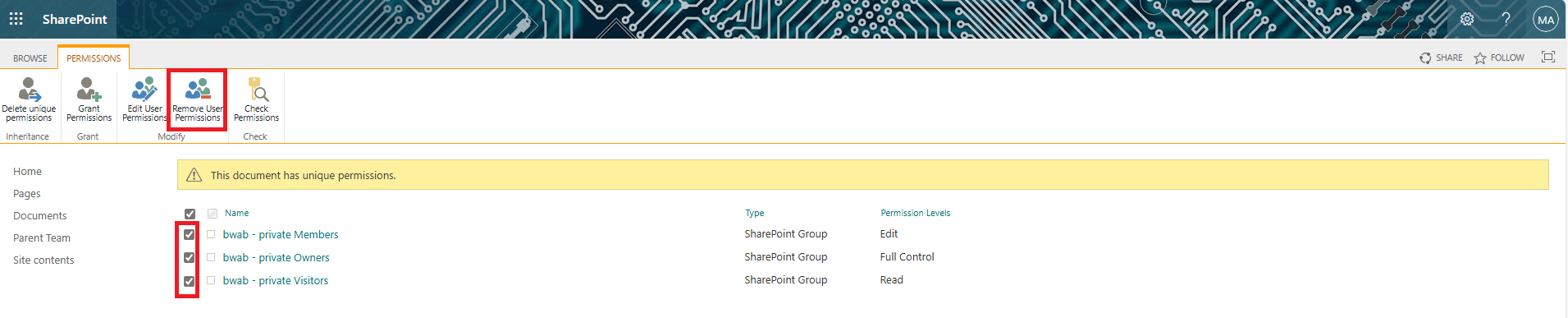 Restrict Sharepoint Documents in Documents Tab to Select Users ...