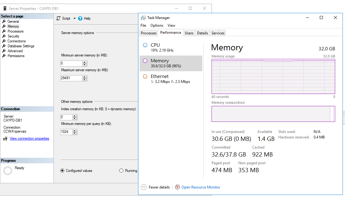 Mssql 2016 server logs showing appdomain unloading due to memrory
