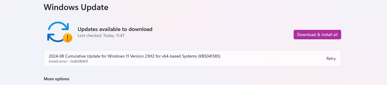 windows update installation error - Microsoft Q&A