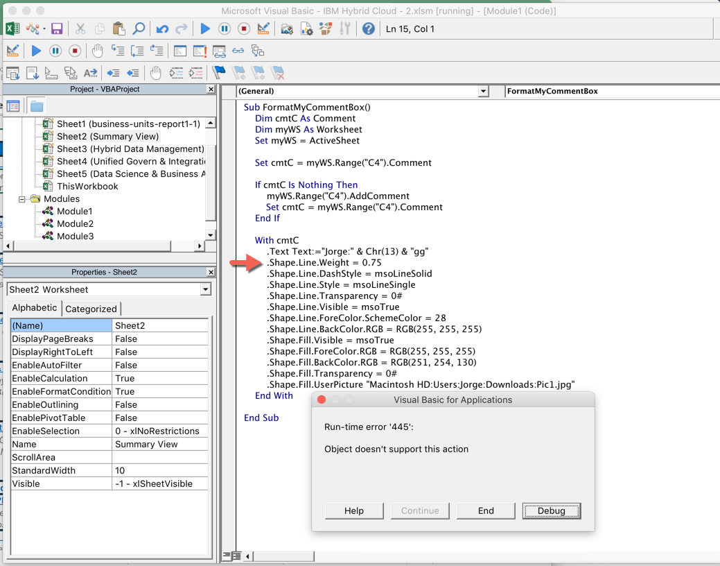 Excel 2016 - unable to create a Comment box via VBA on MAC - Microsoft Q&A