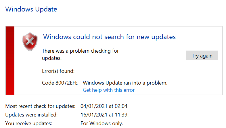 Como solucionar el error 0X80072efe en Windows 3 Como solucionar el error 0x80072efe en Windows