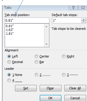 Tab stops question Word 2010 - Microsoft Q&A