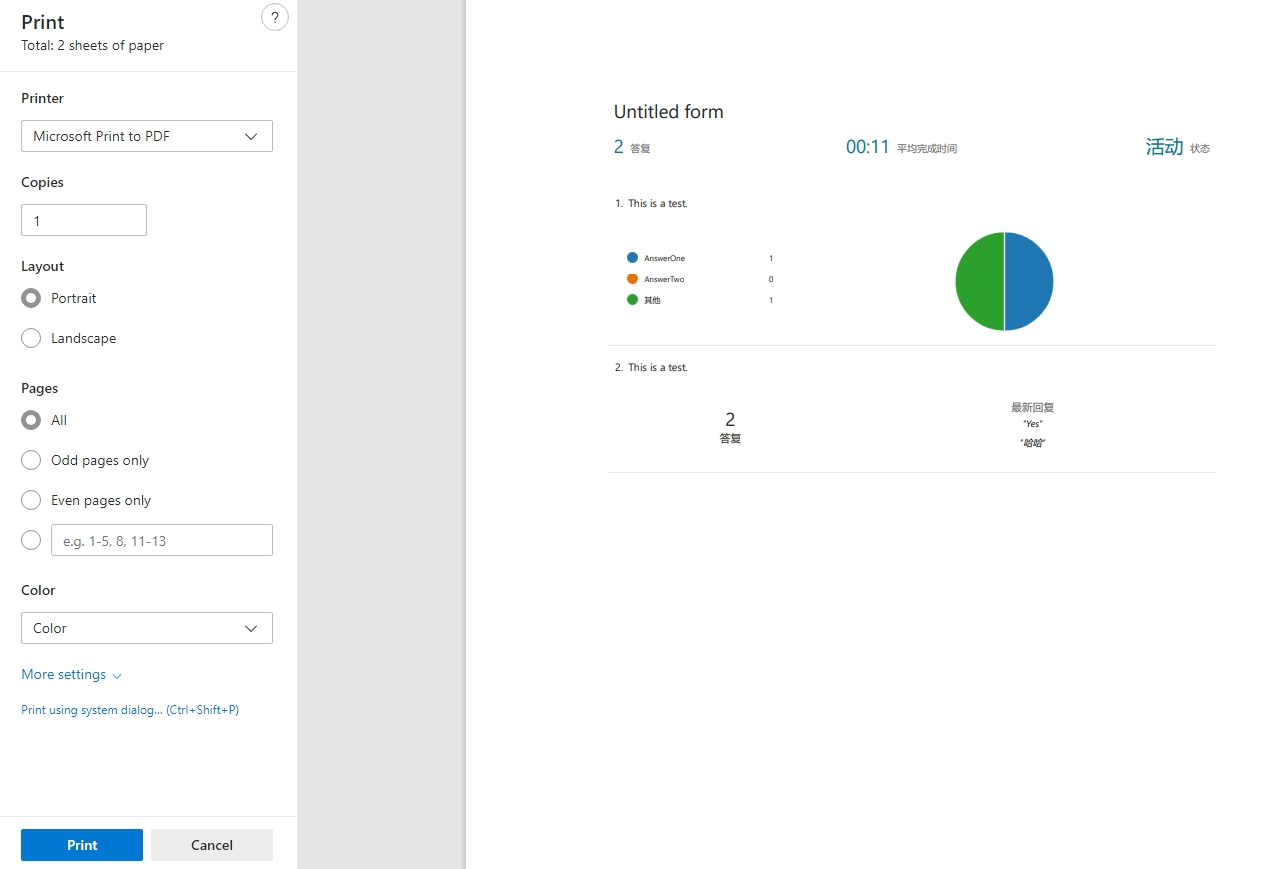 MS Forms print summary not working - Microsoft Q&A