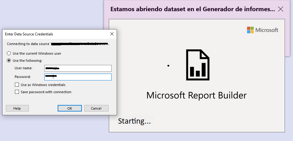 Report Builder do not open Datasets when I modified the stored ...