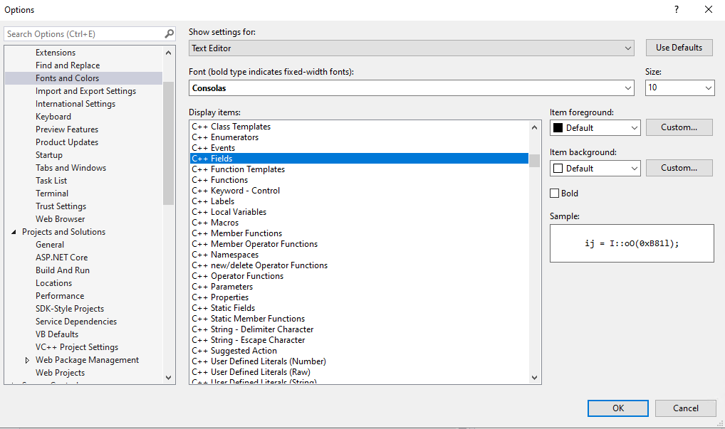 C language edit window syntax colouring - Microsoft Q&A