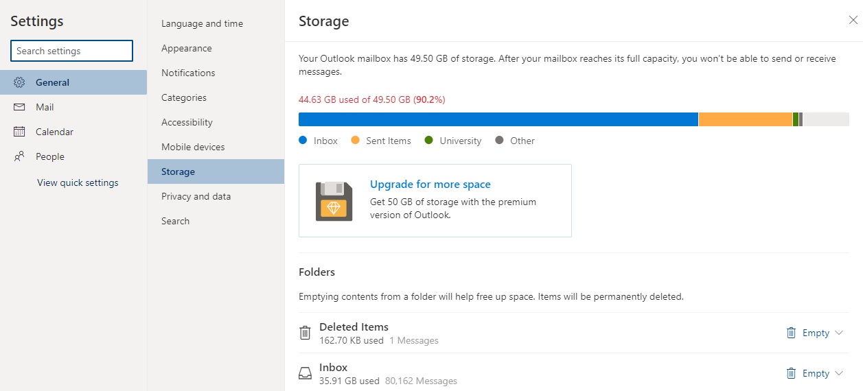 Mailbox Storage decreased by itself - Microsoft Q&A