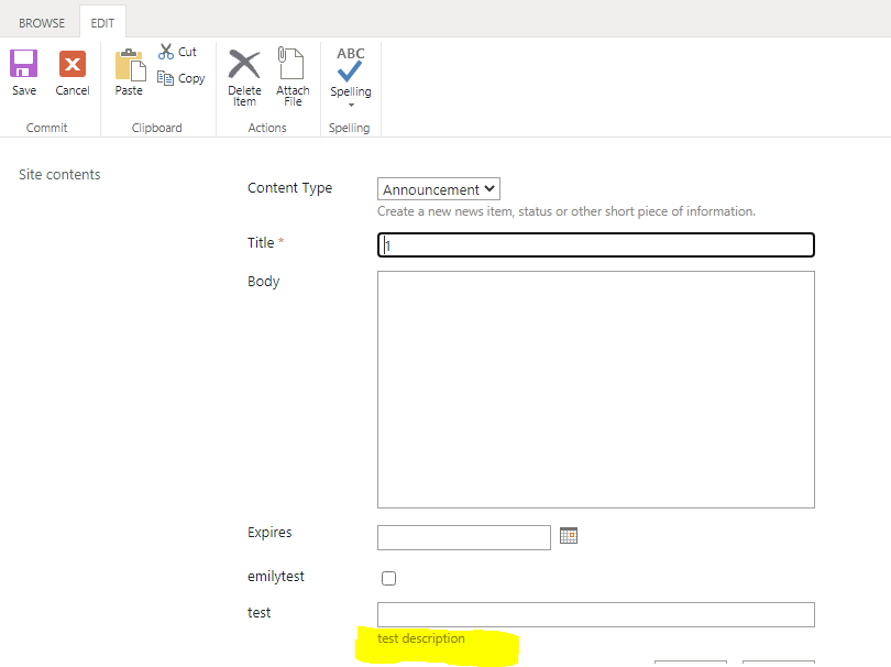 Sharepoint Notes Field Field Description is not displayed into sharepoint 2019 and online ...