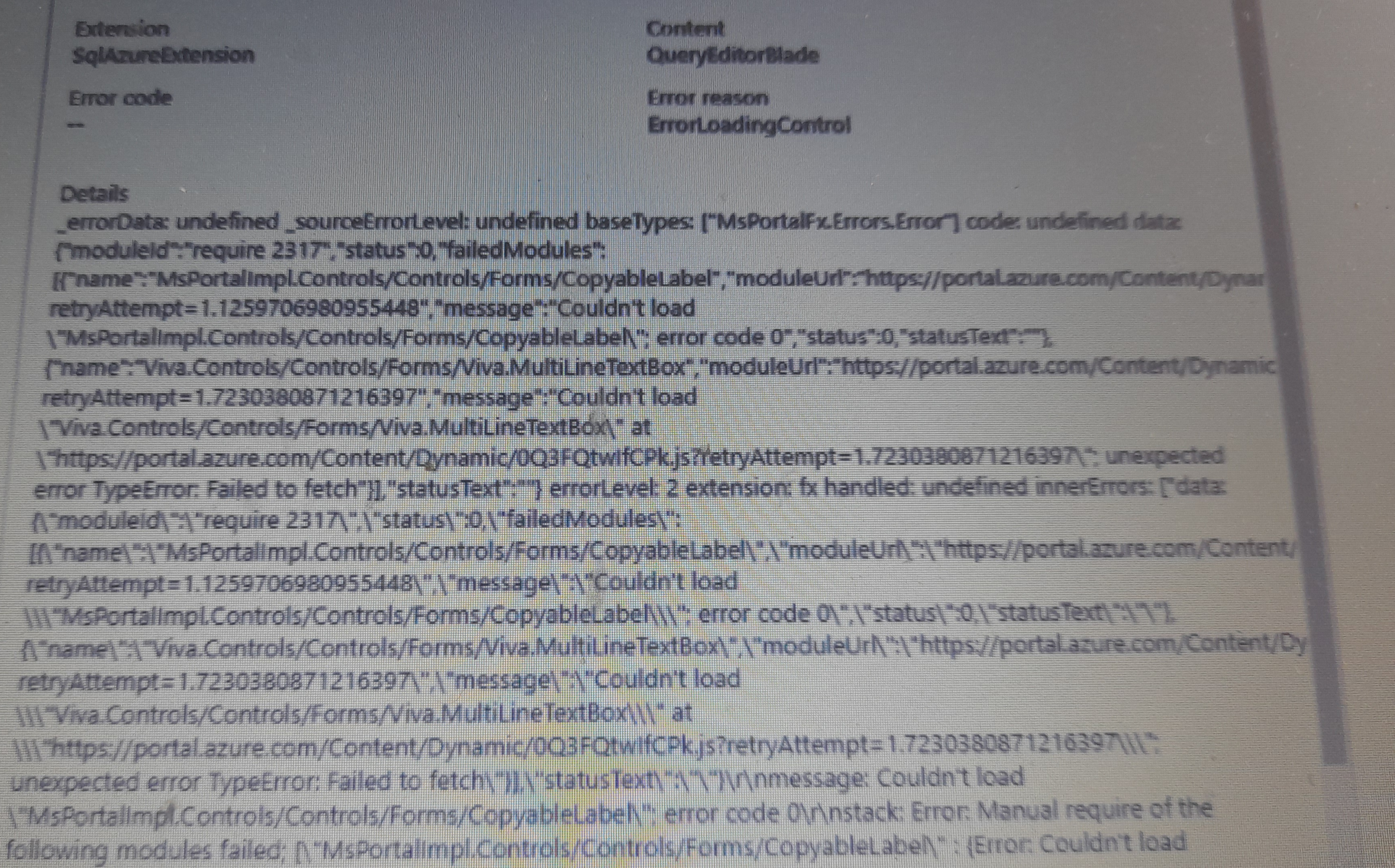 User is unable to open sql.data warehouse query editor - Microsoft Q&A