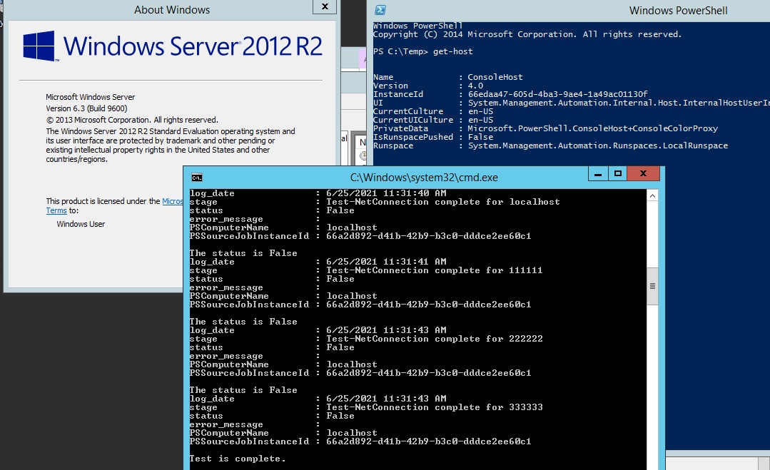 Powershell script is stuck when using workflows and running from a ...