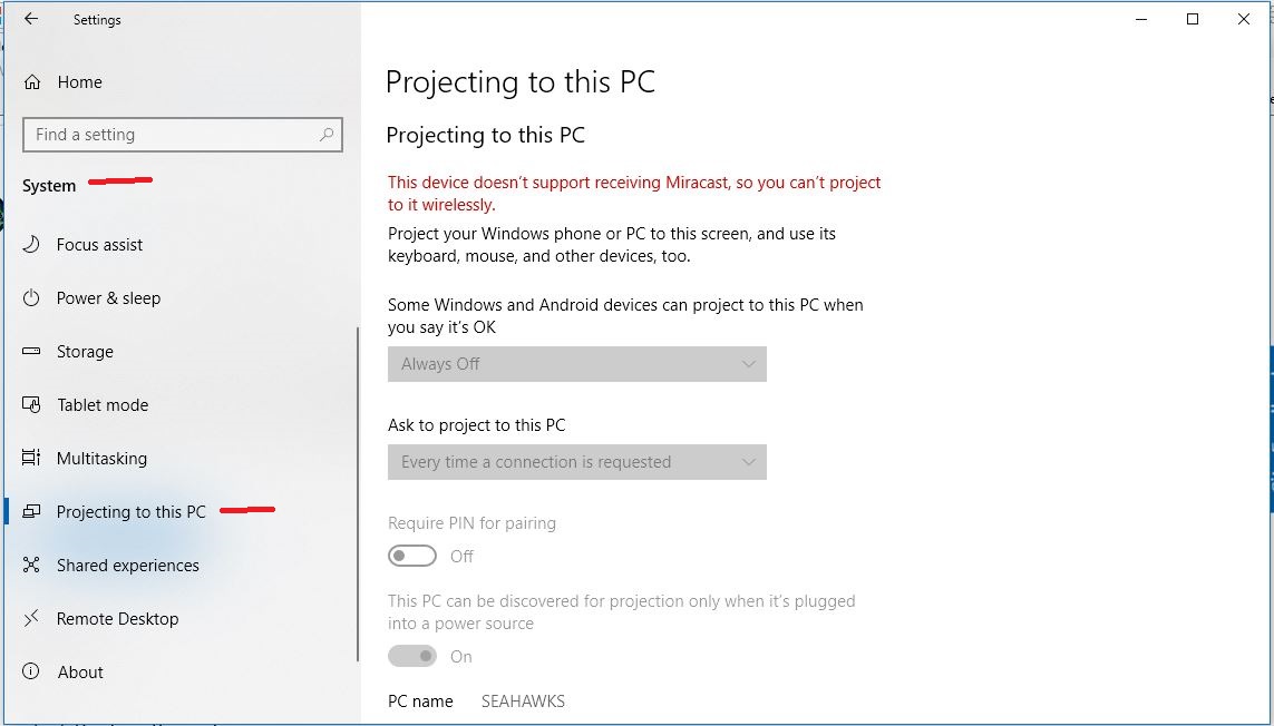 I am unable to perform Screen Mirror using Windows 10 with latest ...