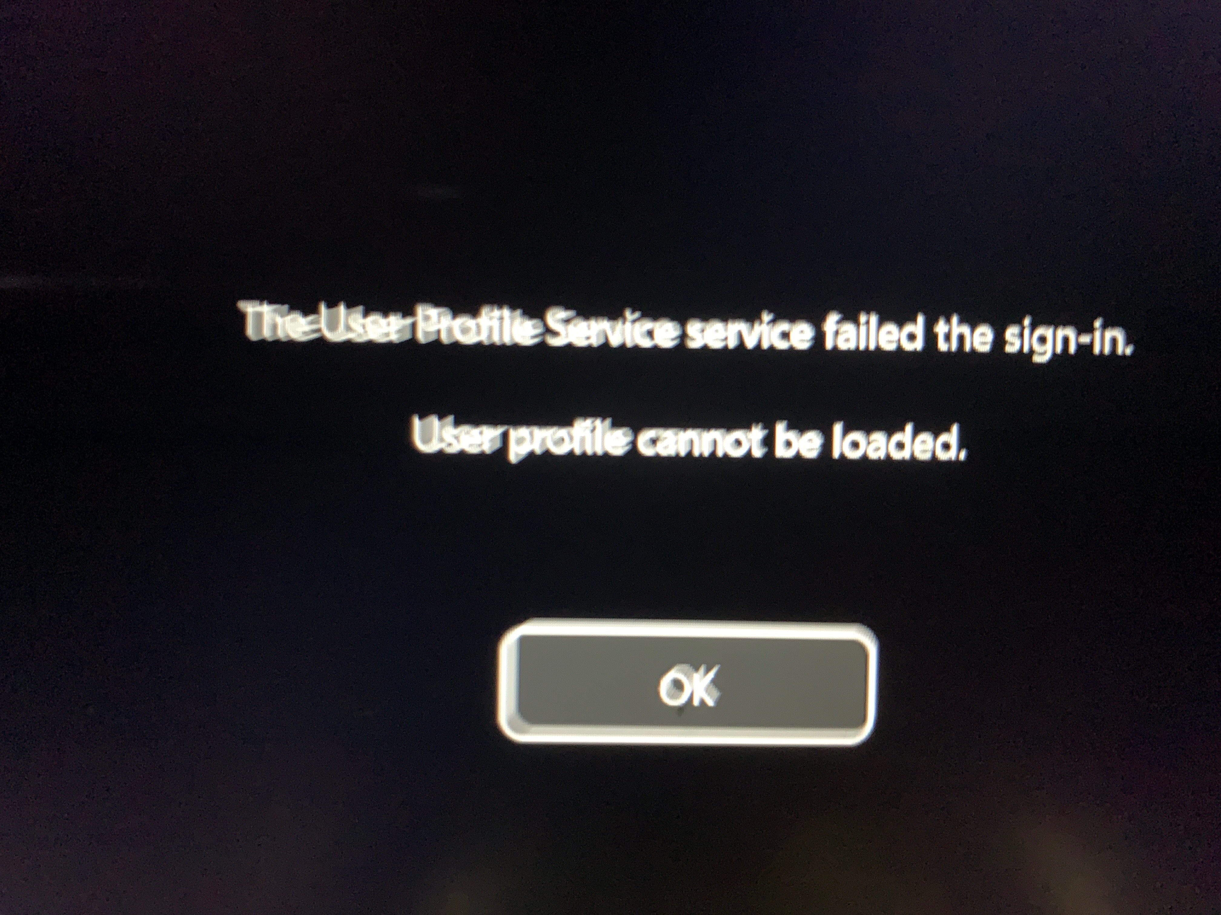 The User Profile Service service failed the sign-in. User profile ...
