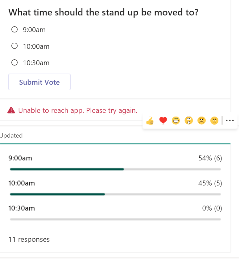 Microsoft Teams Forms App 'Unable to reach app. Please try again ...
