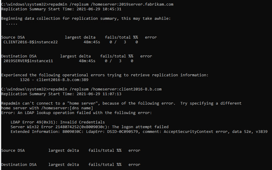 AD LDS replication error 5 - Access is denied - Microsoft Q&A