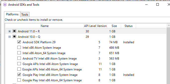 Android emulation with Visual Studio 2019 Community Edition and Windows ...