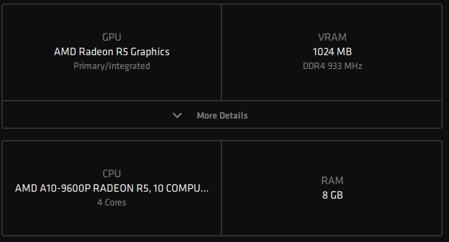 HP Laptop AMD A10-9600p  Radeon 