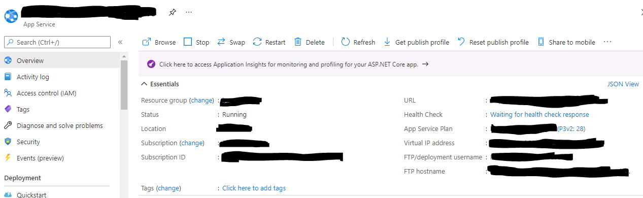Failure of App Services in Azure Portal - Microsoft Q&A