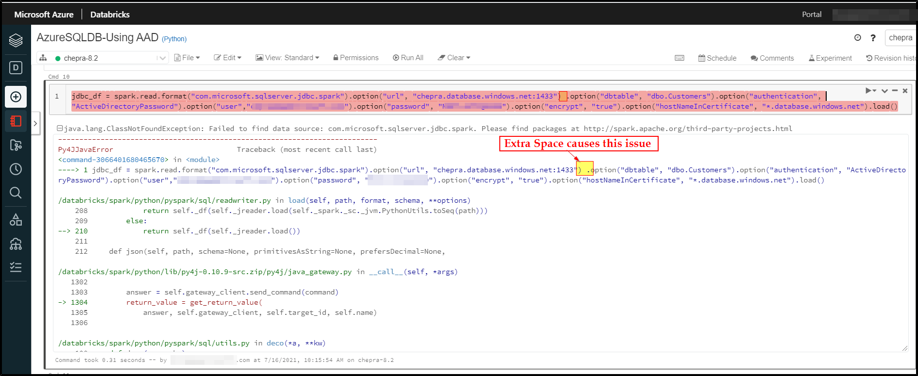Access Azure SQL DB through AD from data bricks - Microsoft Q&A