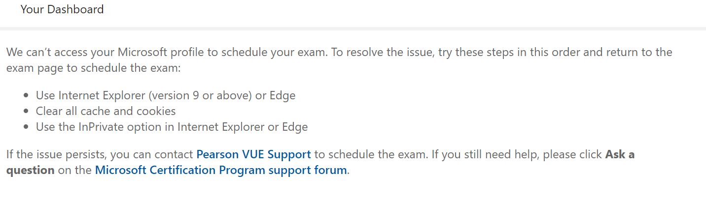 Error while registering for Azure Fundamentals exam - Microsoft Q&A