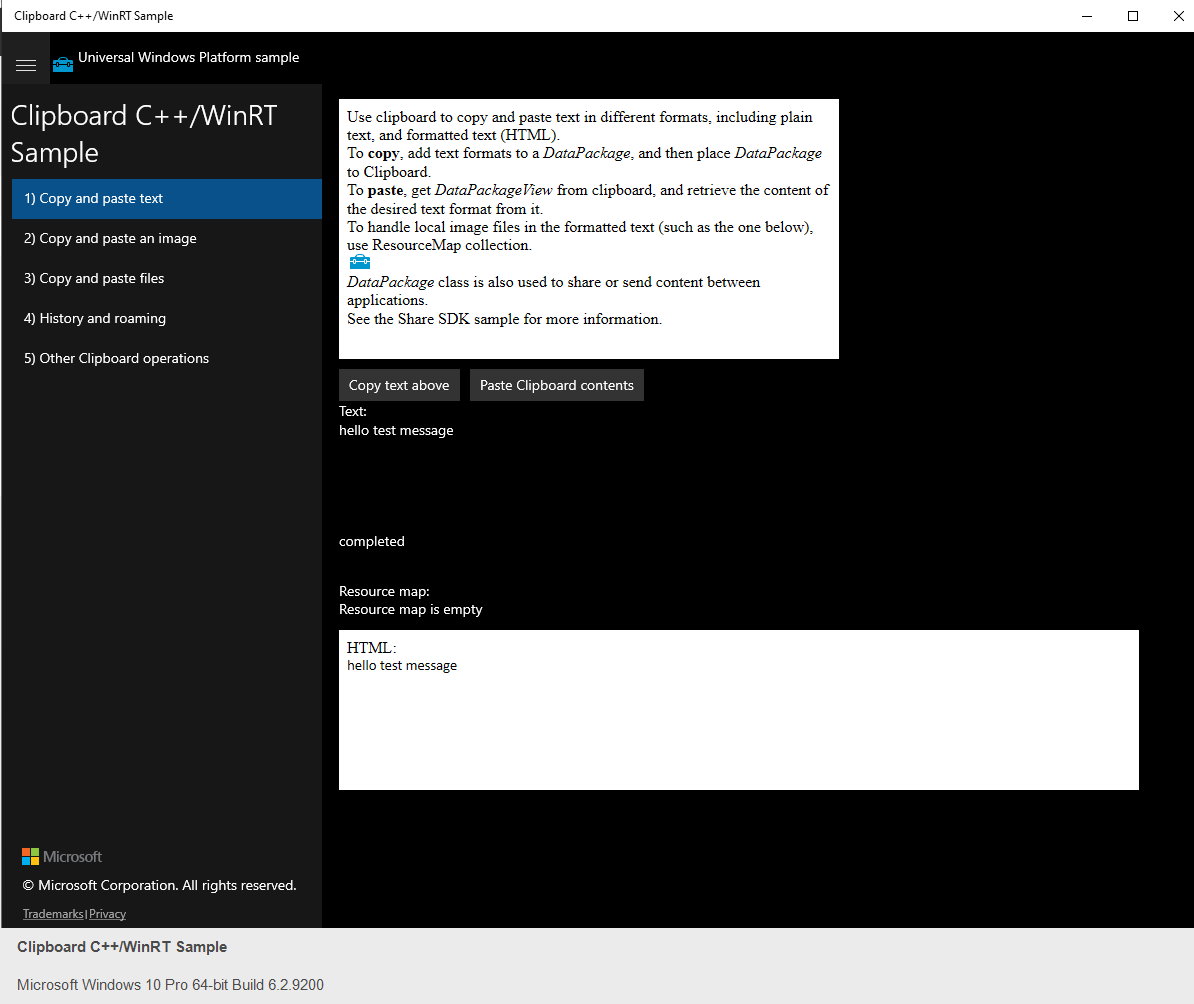 How can we copypaste text and image both from clipboard in uwp C