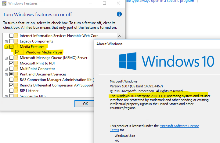 Windows 10 Enterprise N LTSB Media Player - Microsoft Q&A