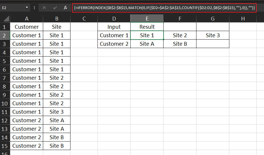 Excel Formula to find Unique values from Data Table - Microsoft Q&A