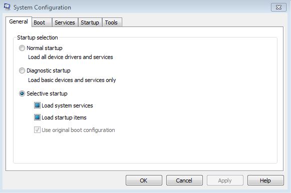 'Normal startup' or 'selective startup' should be setup? - Microsoft Q&A