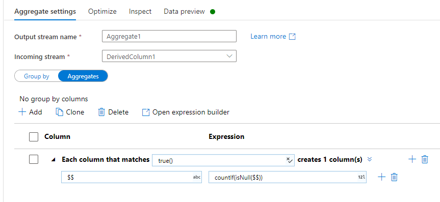 How to count the columns in a Table that only contain null with Azure ...