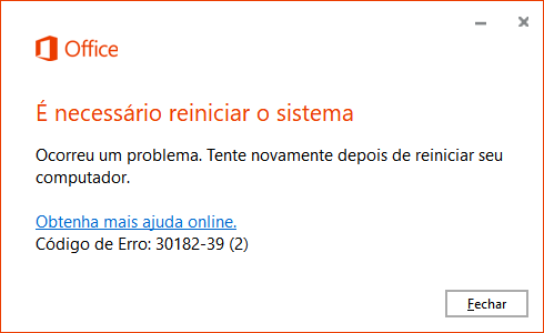 REOです¨̮ )/ Instalação MS Project Erro:30182-39 (2). - Microsoft Q&A