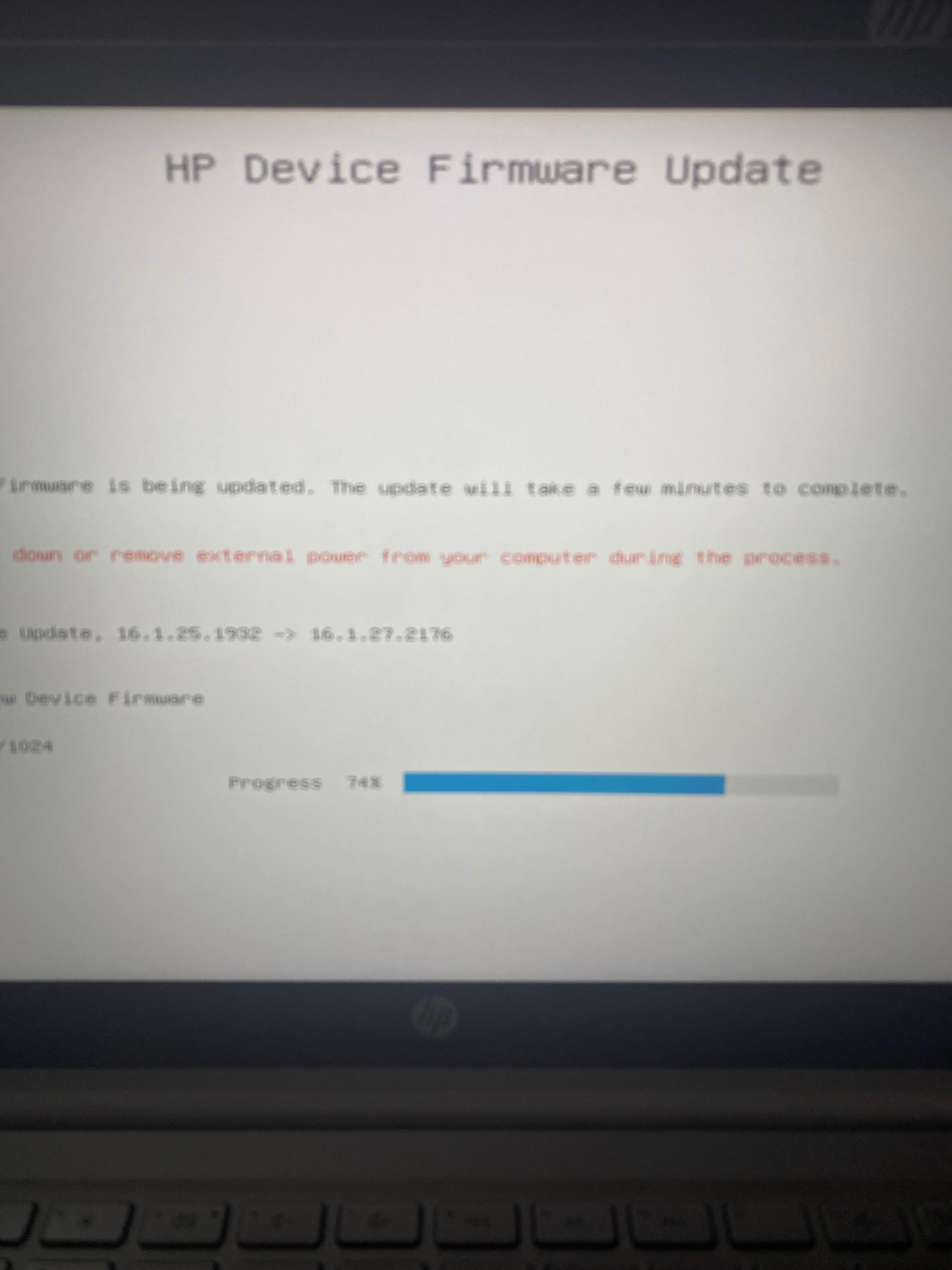 Firmware update has been running for 90 minutes. It started ...