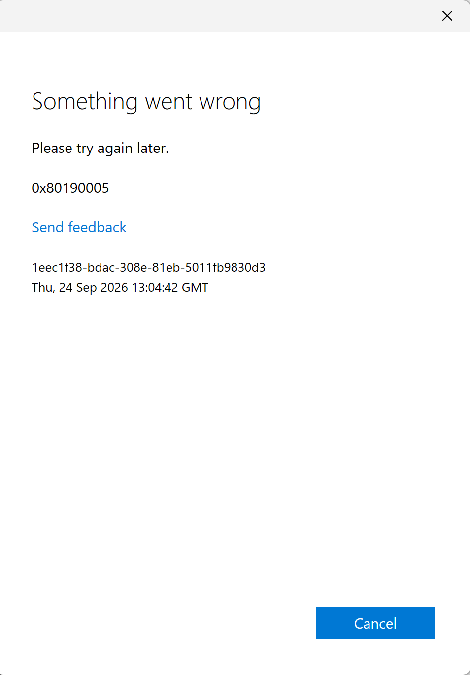 Screenshot Error