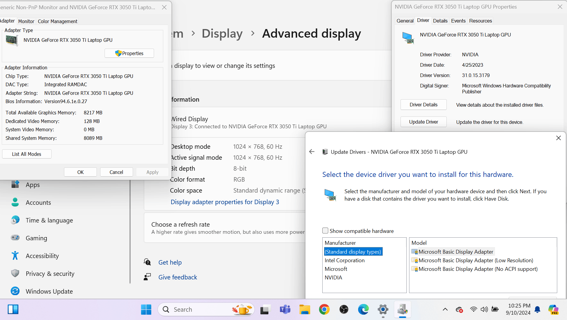 my monitor downgraded resolution to 1024x768 - Microsoft Q&A