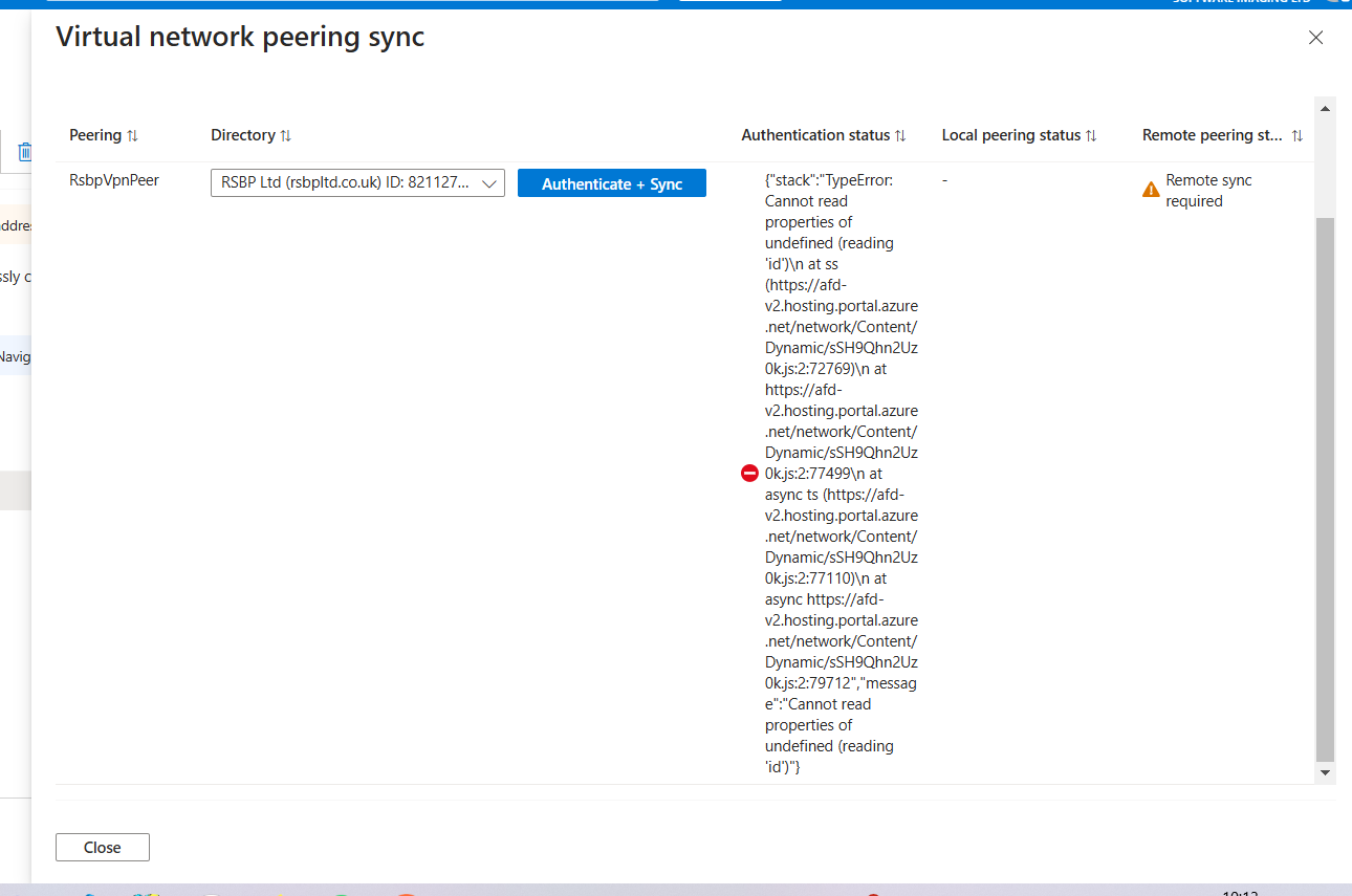 peeringError